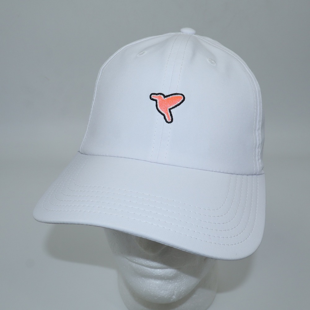 Birddogs Mens White Performance Baseball Cap Embroidered Bird Logo Strapback Hat